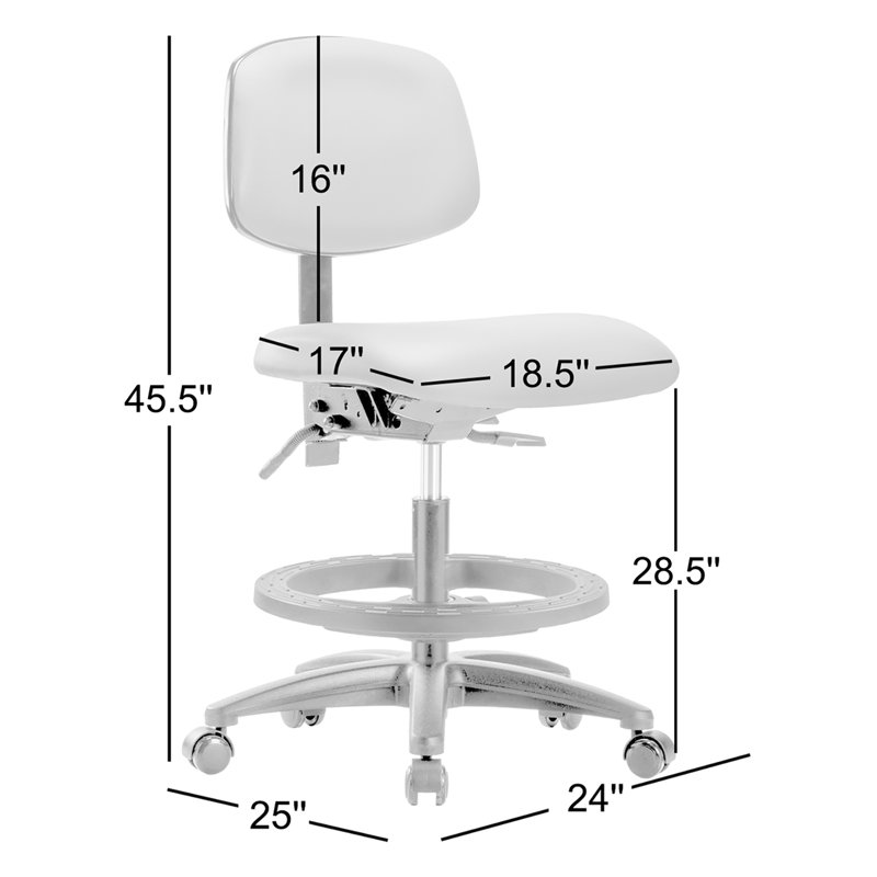Lyra Vinyl Drafting Chair, Adobe, Casters, Not Included