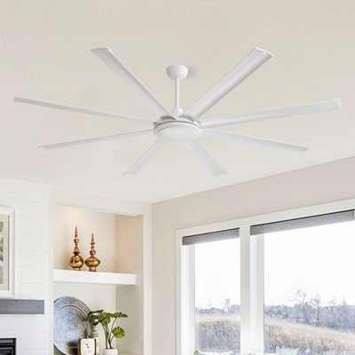 80" 8- Aluminum Blades Dc Indoor Ceiling Fan With Remote