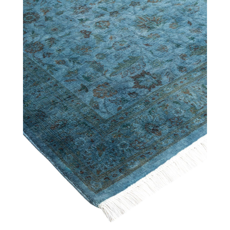 Tapis bleu noué à la main Weirsky - One-of-a-Kind Weirsky
