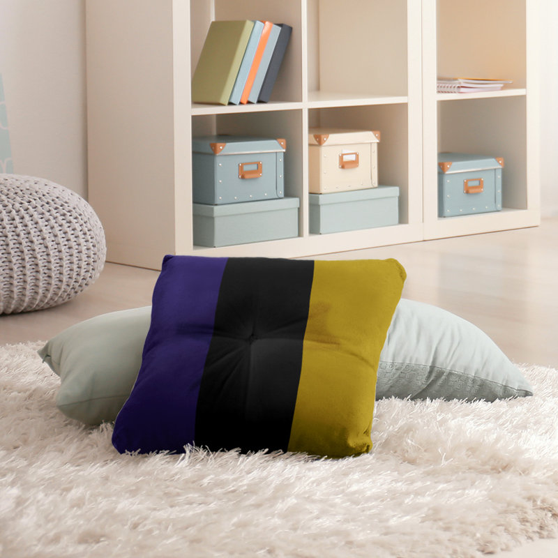Coussin de sol touffeté baltimore retour, 26 po x 26 po, Noir