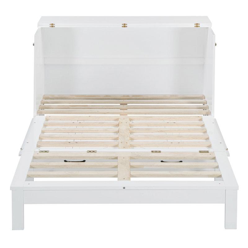 Lit escamotable avec grands tiroirs Murphy, Double, Blanc