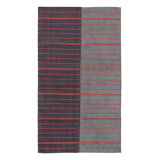 Rug & Kilim’S Contemporary India Dhurrie Rug In Gray And Red Geometric Stripes