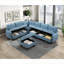 Fauteuil d'appoint modulaire capitonné bleu marine Modern