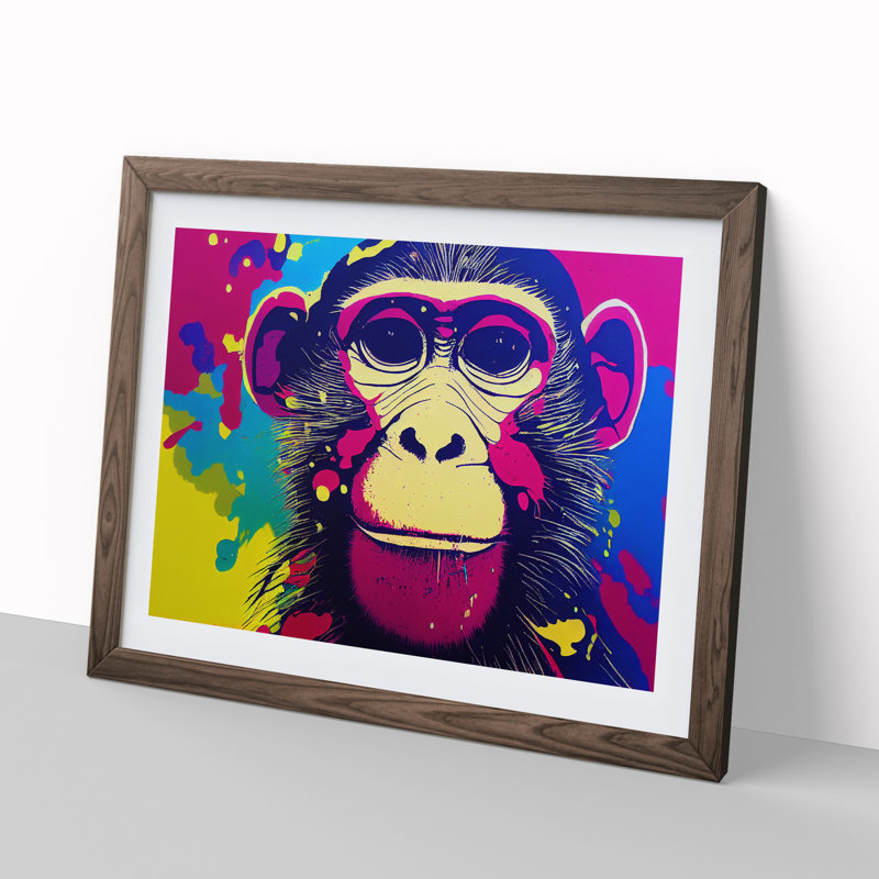 Monkey Splash Vol.2 Abstract - Framed Print, 46cm H x 64cm W x 2cm D, Brown Framed