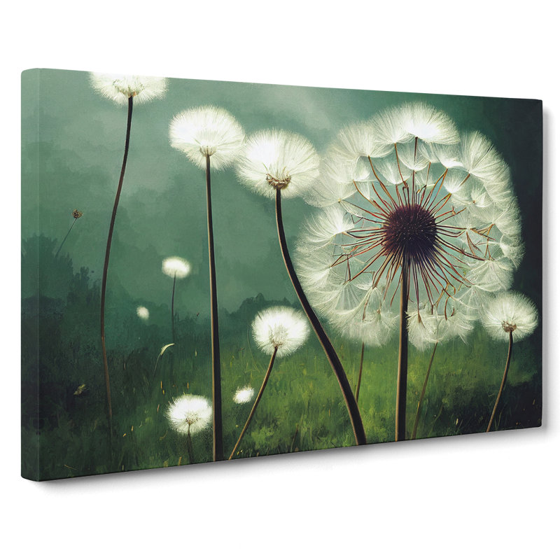 Blissful Dandelion Flowers - Wrapped Canvas Painting, 50cm H x 76cm W x 3cm D