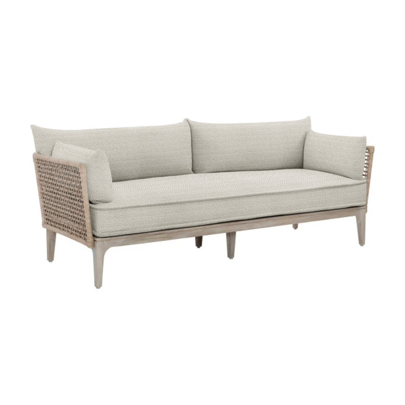 Catalonia Outdoor Teak Loveseat, Beige Linen 6025-012