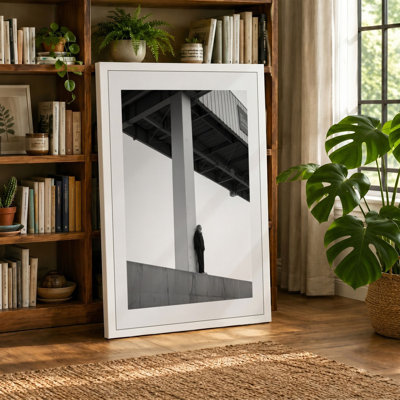 Figure Under Bridge Industrial - Wrapped Canvas