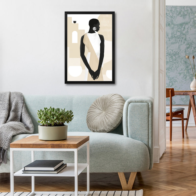 «Abstract Minimalisme Girl», affiches encadrées de qualité supérieure, H 32 po x l 24 po