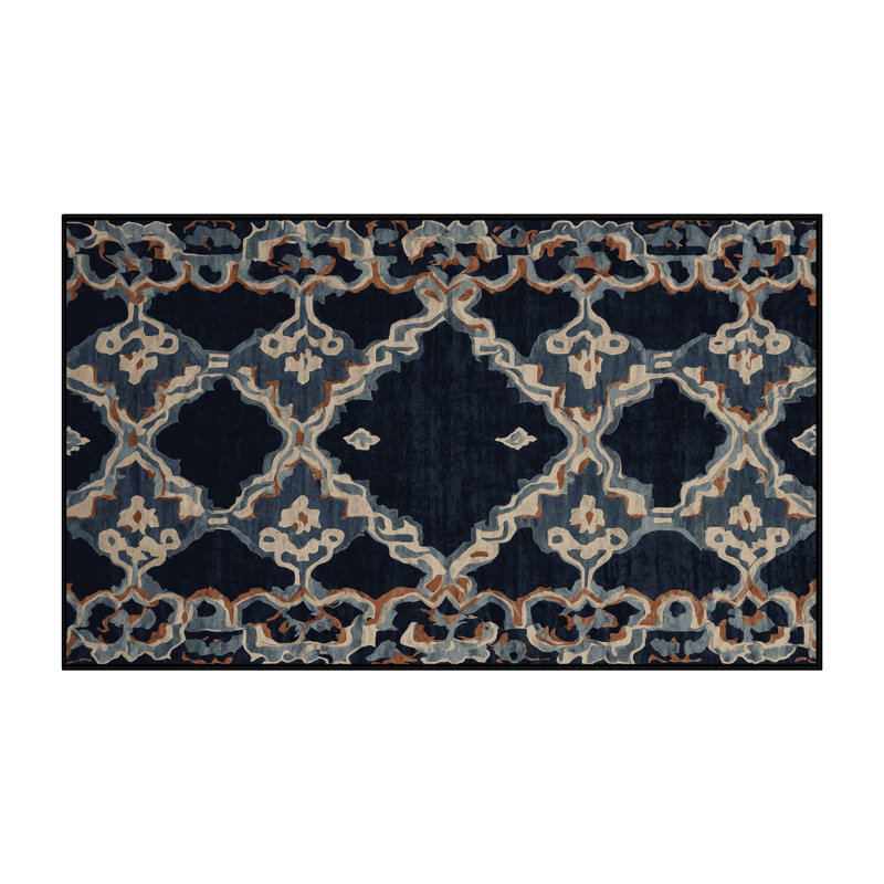 Machine Washable Gray Area Rug, Rectangle 4' x 6'
