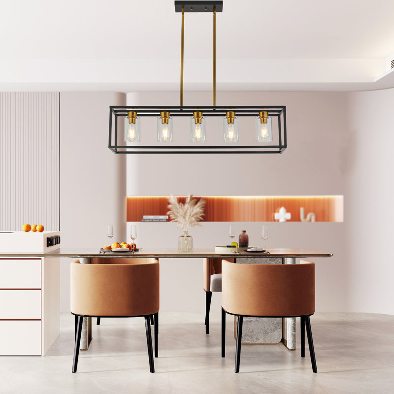 Allyn 5 - Light Pendant, Brushed Brass/Black, 5