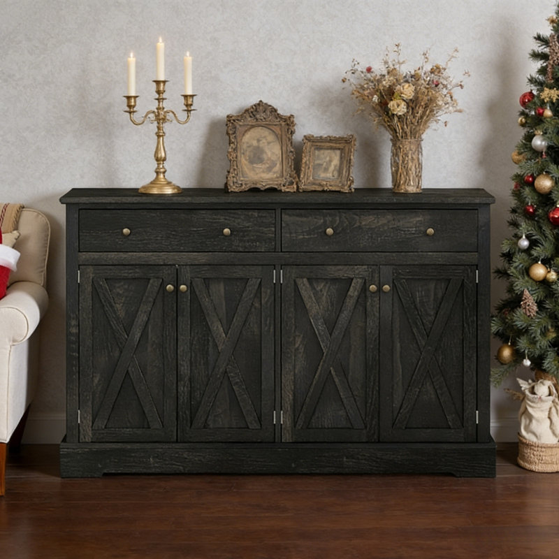 Storage Cabinet with Two Drawers, Grey