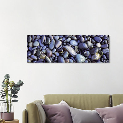 Close-Up Of Pebbles, Sandymouth Beach, Cornwall, England by Panoramic Images - Wrapped Canvas Panoramic Print