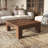Retro Nut-Brown Solid Wood Square Coffee Table-1248077580