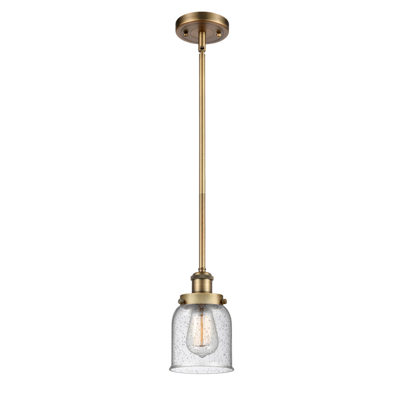 Mini luminaire suspendu à cordon 5 lumières Ballston Urban Bell, Grainé, Laiton brossé, DEL