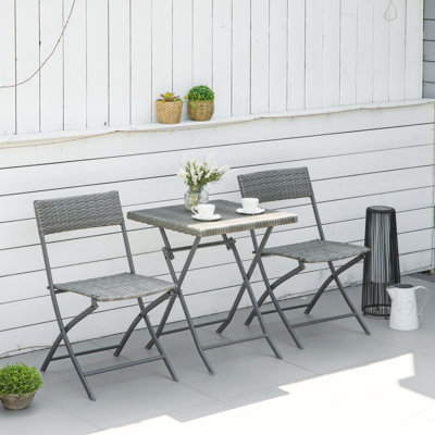 Taja 2 - Person Metal Patio Dining Set with Square Table