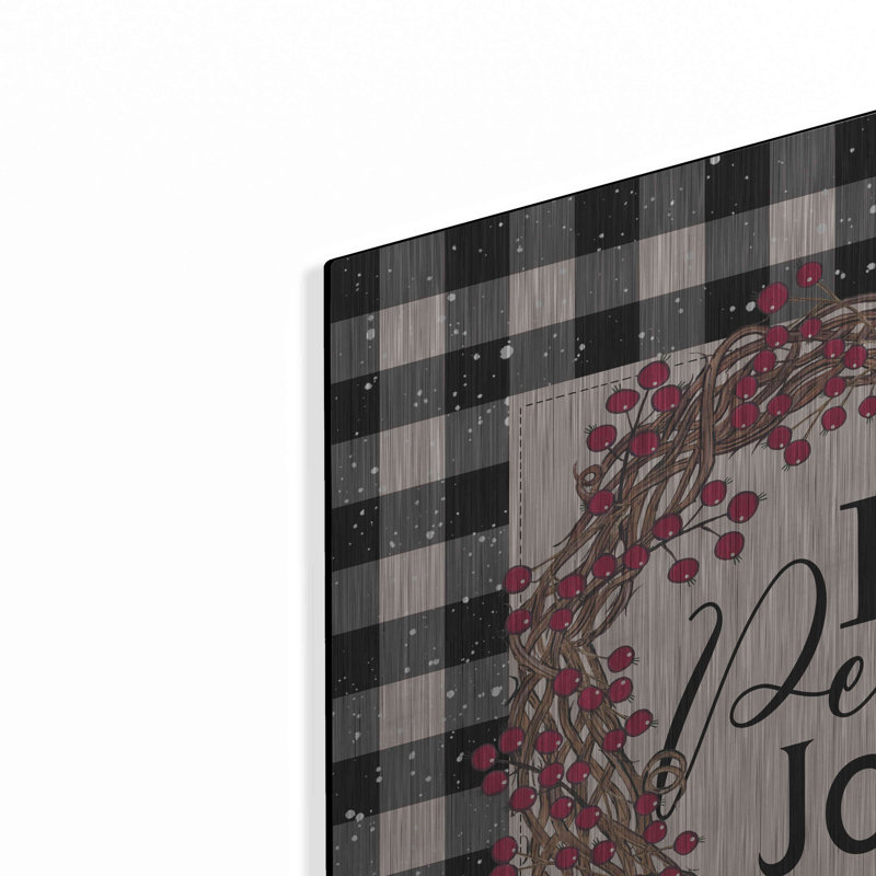 «Love Peace Joy with Berries» par Linda Spivey, art mural en métal, H 24 po x l 24 po