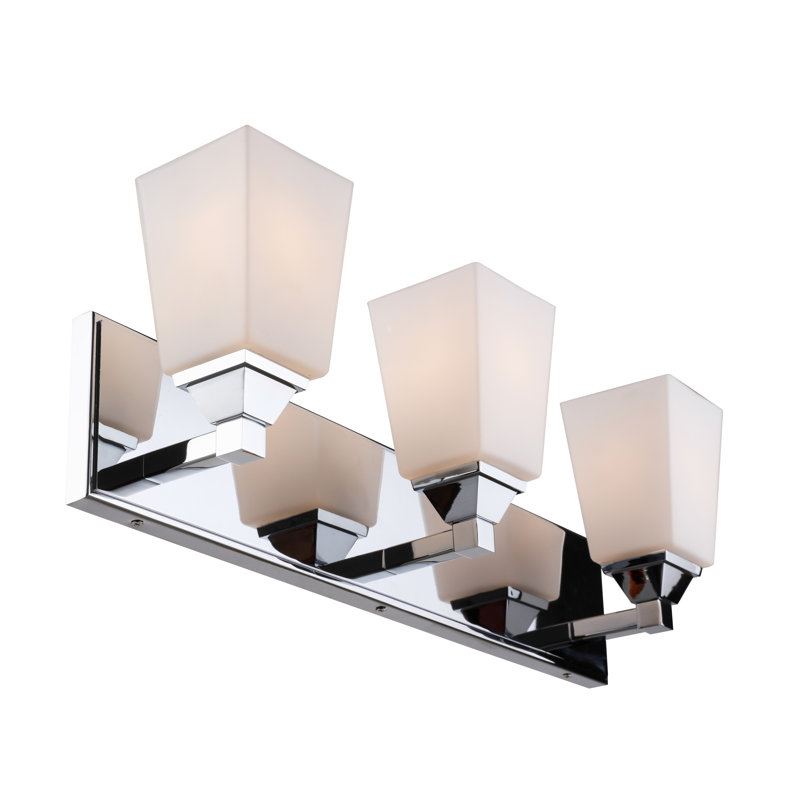 Éclairage pour salle de bain 3 lumières Thiel, Chrome
