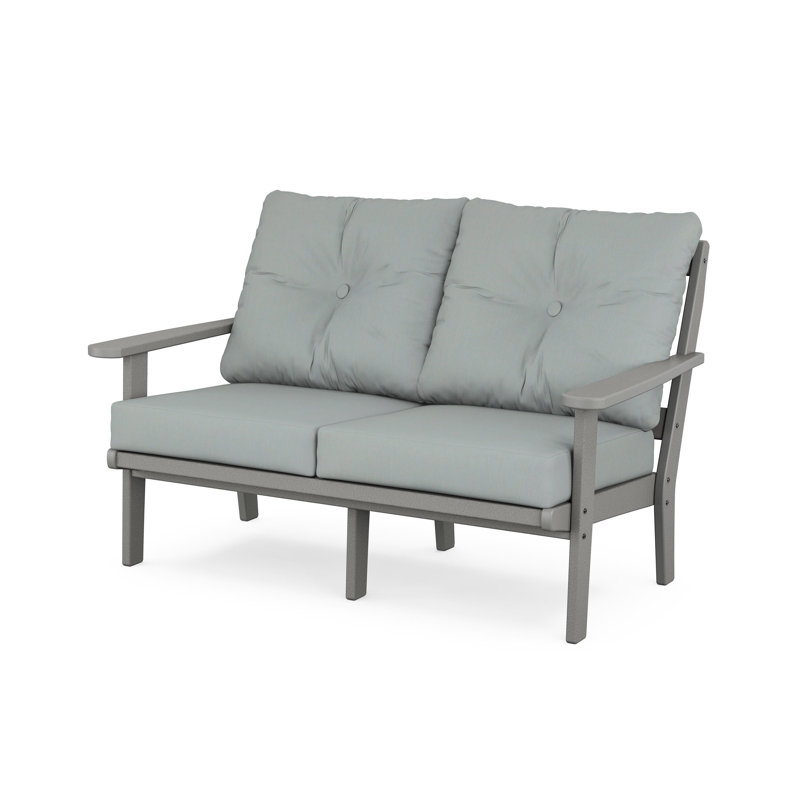 Mission Deep Seating Loveseat, Slate Grey, Spa