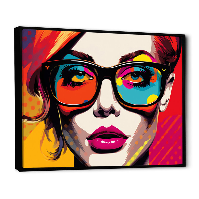 Pop Autoportrait I - impression, Cadre flottant noir, H 16 po x l 32 po x P 1 po