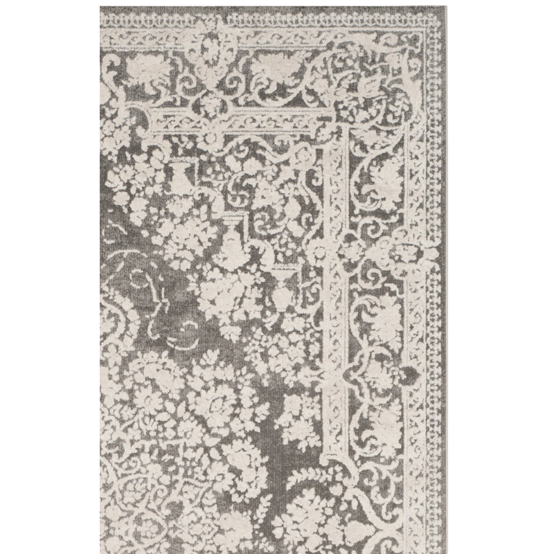 Calidia Oriental Dark Gray/Cream Rug, Rectangle 8' x 10'