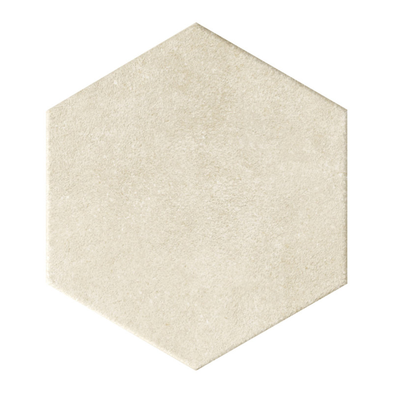 Handmade 9X10 Hexagon Porcelain Tile, White