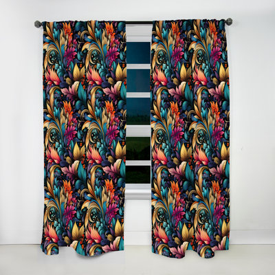 Bohemian Rhapsody Paisley Pattern XIII - Floral Curtain - Room Darkening Floral Curtain - 1 Panels