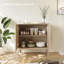Buffet de rangement en rotin avec portes en rotin - couleur bois
