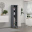 Armoire de rangement à balai pour placard de rangement mince et étroit pour balais et vadrouilles, armoire de rangement haute pour salle de lavage, bureau personnel, blanc