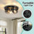 2-Pack Industrial Round Black Metal 3-Light Flush Mount Ceiling Light (Bulb Not Include)