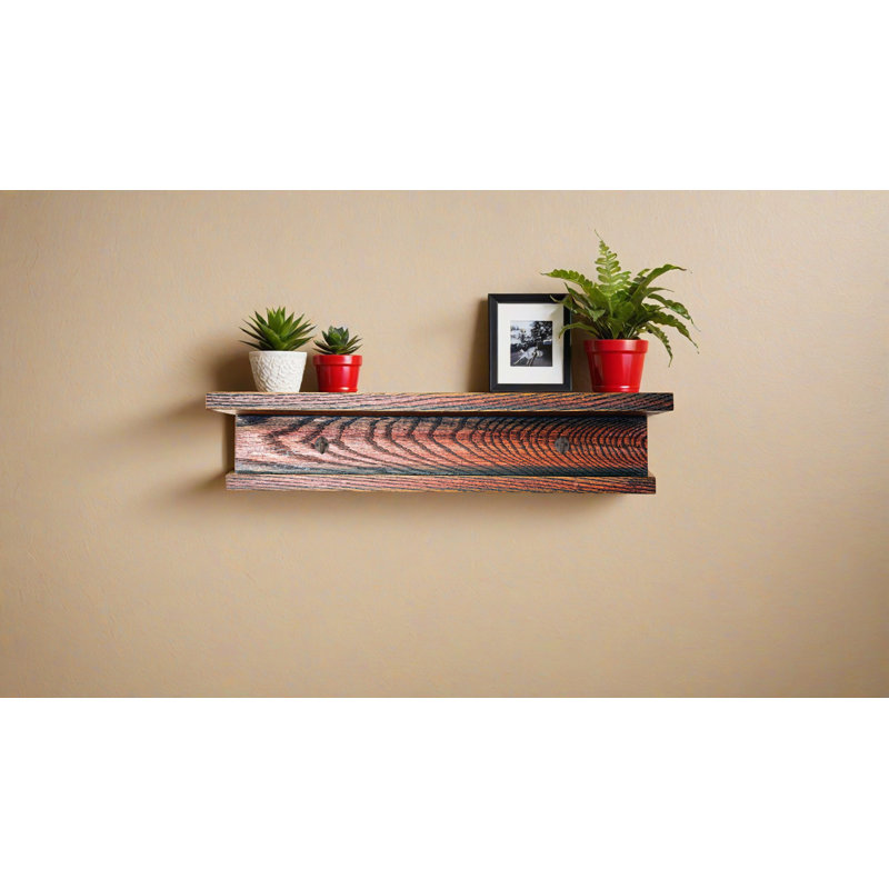 Rayne 3 Piece Oak Shelves With Hooks, 5.75" H x 24" W x 5" D