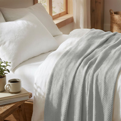 Threadmill 100% Cotton Herringbone Blanket