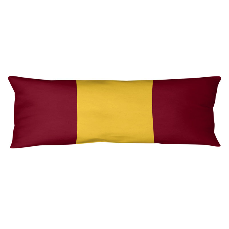 Polyester Medium Pillow, Minnesota,Maroon/Yellow Middle