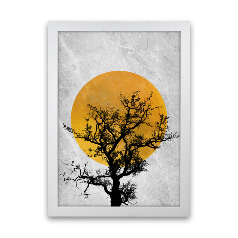 The Sunset Tree - Print, Brown Framed, 88cm H x 64cm W x 3cm D