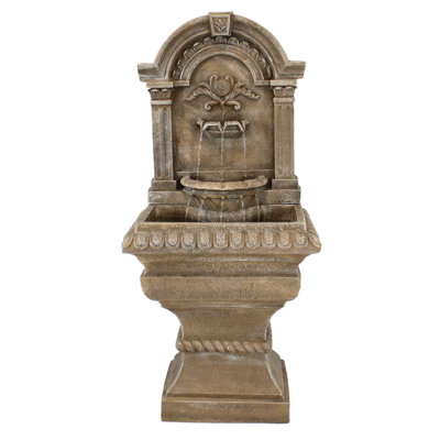 Fontaine murale d'extérieur en polyrésine Amello résistante aux intempéries Amaia