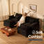 Canapé modulaire 108 po, canapé modulaire à assise profonde avec repose-pieds Cloud, canapé rembourré en chenille noir-2001255462-2001255466