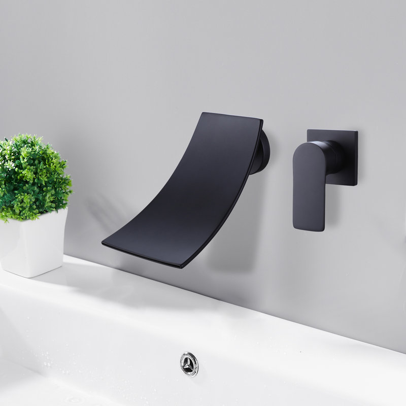 Wall Mounted Optional Single-handle Bathroom Faucet, Black