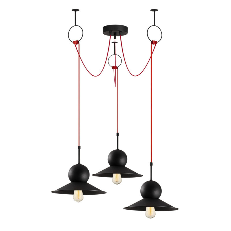 Luminaire suspendu conique à 3 lumières Mikayla
