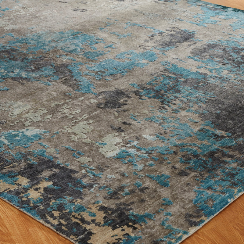 Hand Knotted Area Rug, Rectangle 10' x 14'