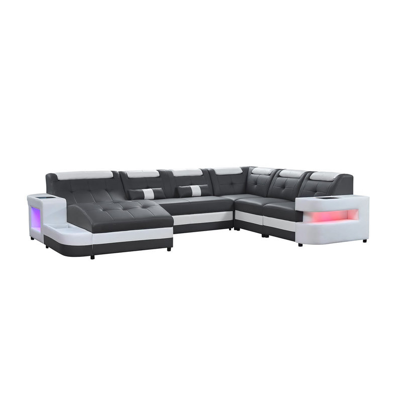 Canapé modulaire en cuir 6 pièces Wyncliff