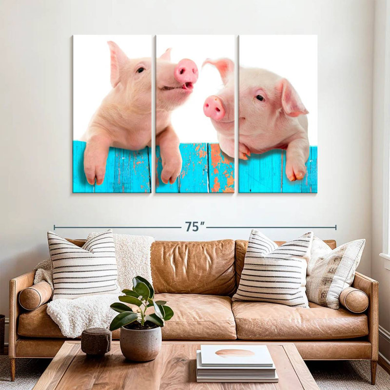 Fence Pigs, 42" H x 65" W