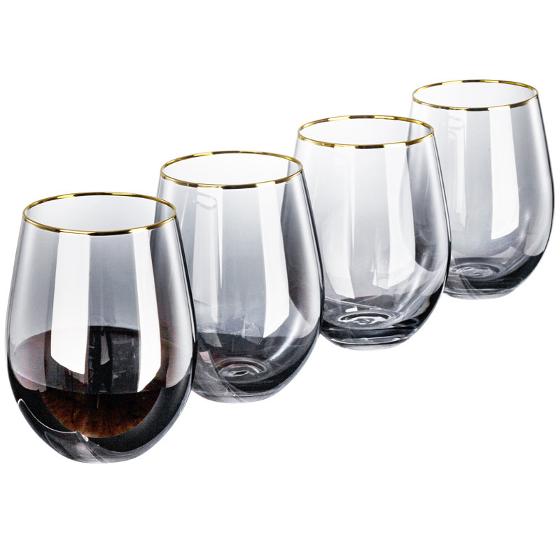 4 Piece 532ml Stemless Wine Glass Set