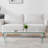 47.2" Tempered Glass Coffee Table for Living Room with V-shaped Legs