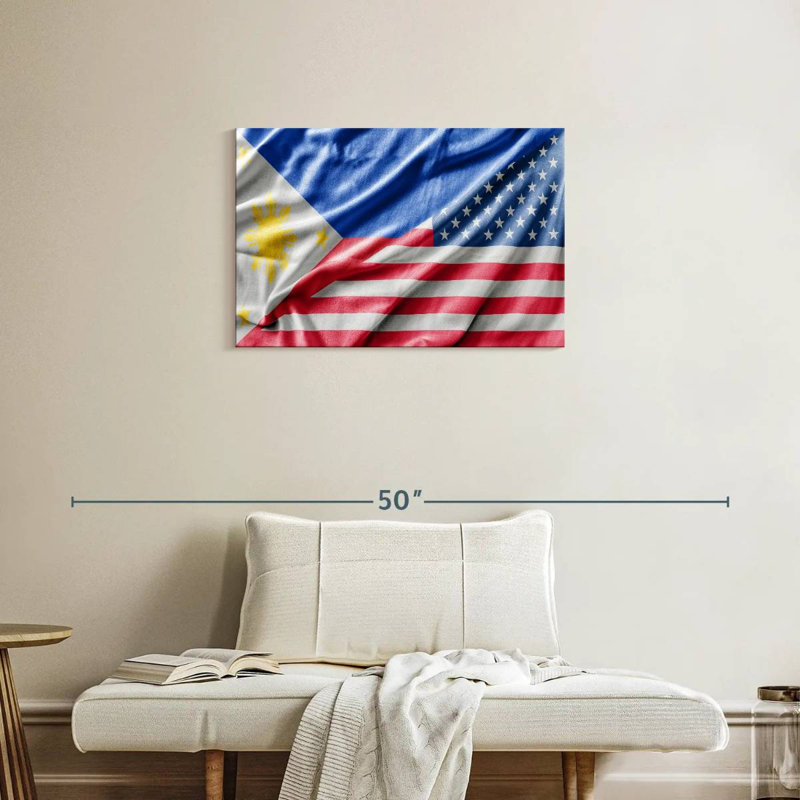 Drapeau des Philippines et des États-Unis, H 20 po x l 30 po