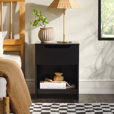 Jaqualine 1-Drawer Nightstand with Storage Cubby by Ebern Designs