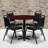 Ahlam 36'' Round Laminate Table Set with X-Base and 4 Trapezoidal Back Banquet Chairs-24678195