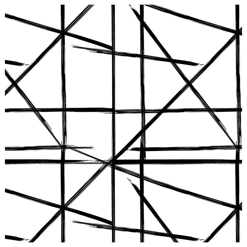 Square And Lines Geometric Peel & Stick Wallpaper Roll by Jamie Graney, White/Black