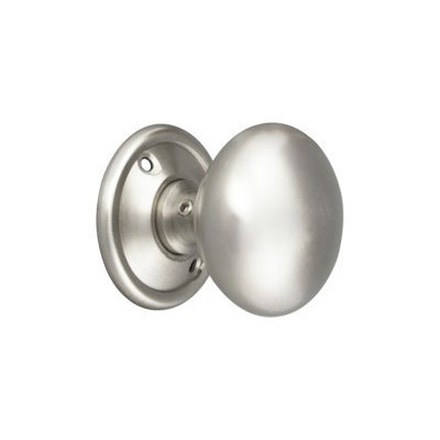 Cottage Large 50mm Rim/Mortice Door Knob Satin Chrome