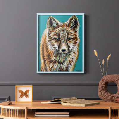 Reproduction encadrée sarcelle et renard - bois massif