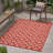 Red Rectangle Polypropylene Area Rug 5'3" X 7'