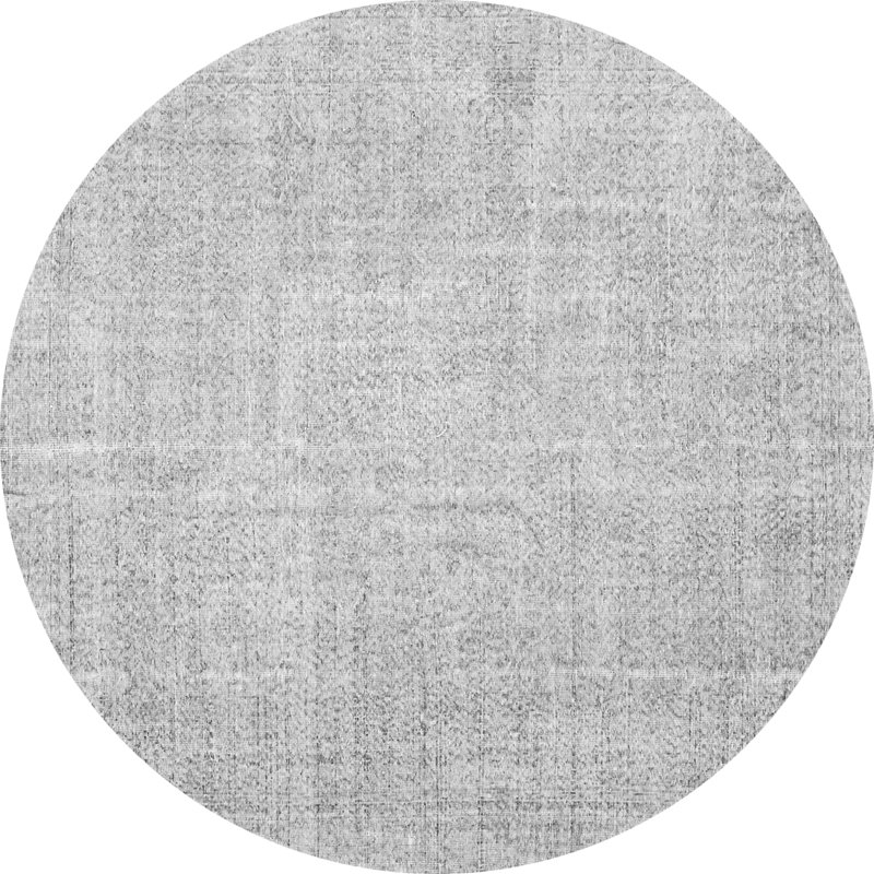 Tapis gris en polyester tissé à la machine Evleyn, Rond 6 pi